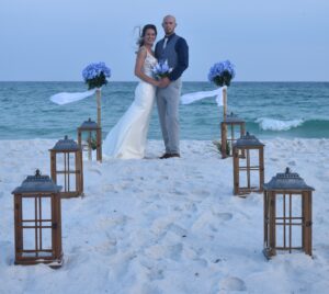 Pensacola Beach bride and groom